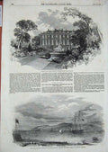 Old Antique Print 1851 Croxeth Liverpool Sefton Franklin Ship Felix Ryan 19th