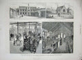 Old Antique Print 1880 Textile Department Yorkshire College Leeds Museum 19th