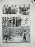 Old Antique Print 1889 Ice Carnival Royal Albert Hall Dacoit Myob Crime 19th