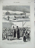 Old Antique Print 1877 Distress Bulgaria Dwellings Mr Long Archimandrite 19th