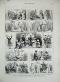 Original Old Antique Print Religious Tableaux Vivants Worcestershire Rous 1882