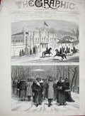 Original Old Antique Print 1877 Grand Duke Nicholas Russian Camp Kischineff War
