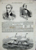 Old Antique Print 1852 Royal Mail Steam Ship La Plata Marquis Salisbury 19th