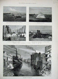 Old Antique Print 1885 Irwell Manchester Submarine Experiment Tyne Howden 19th