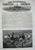 Original Old Antique Print 1854 New Steam Frigate Ship Euryalus Chatham War Men