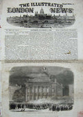 Original Old Antique Print 1855 Illumination Montreal Fall Sebastopol Canada