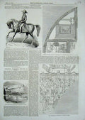 Original Old Antique Print 1856 Doncaster Cup Giotto Church Naples Sacrament