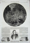 Old Antique Print 1855 Ward Tomb Tradescants Lambeth Conway Wales Fairies 19th