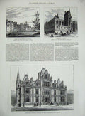 Old Antique Print 1883 Home Orphan Boys Westminster Townhall Dover Duke 19th