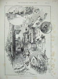 Original Old Antique Print Windsor 1893 Manor Inn Henry Gate Alms Houses Bray