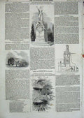 Old Antique Print 1844 Monument Madame Soyer Steam Hammer Church Cobham 19th