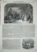 Old Antique Print 1844 Prince Albert Cowes Boat Fete De Mariage Goodall 19th