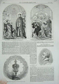 Old Antique Print 1853 Thomas Lucy Tomb Bedford Missal Plate Dr Jeremie 19th