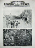Old Antique Print 1896 Czar South Railway Jetty Portsmouth Cherbourg Ship 19th