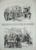 Old Antique Print War 1876 Softas Constantinople Telegram Hotel Csacsak 19th