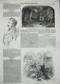Original Old Antique Print 1845 Reid Windsor Theatre Henri Quatre Oxford Battle