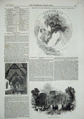 Original Old Antique Print 1847 Lanercost Priory Elvan Andrew'S Church Langton