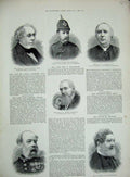 Old Antique Print 1884 Admiral Ewart Mayor Belfast Godlonton Gallant War 19th