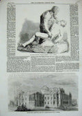 Old Antique Print 1858 Sculpture Samaritan Architecture National Gallery 19th