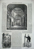 Original Old Antique Print 1865 Roman Catholic Chapel Jerusalem Ormond Dinornis