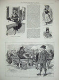 Old Antique Print 1884 Dutch Folk Butter Market Middelburg Farmer Haarlem 19th