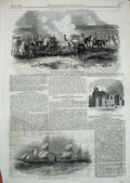 Old Antique Print Colchester Castle 1846 Vincennes Ibrahim Ship Britain 19th
