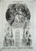 Original Old Antique Print 1846 Garland May William Harvey Poem Flowers 19th