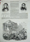 Original Old Antique Print 1846 Westminster Election Covent Garden Evans Rous
