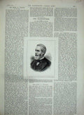 Original Old Antique Print 1893 Challemel-Lacour President French Senate Man
