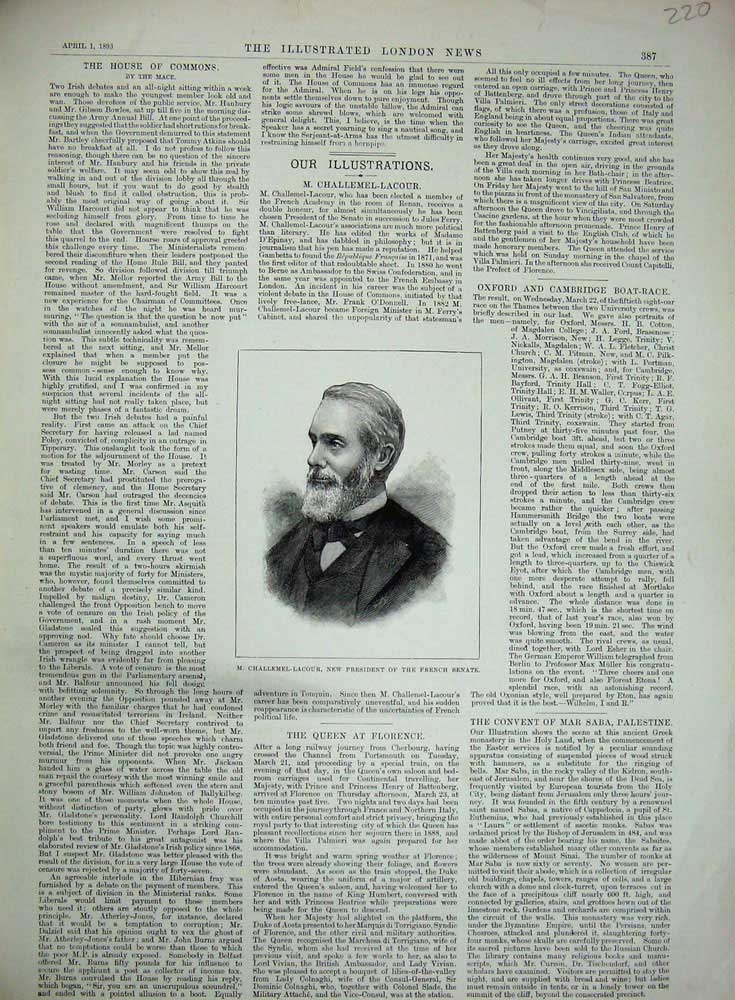 Original Old Antique Print 1893 Challemel-Lacour President French Senate Man