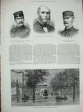 Old Antique Print 1882 Floods Caversham Reading Critchett Balfour Jones 19th