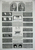 Old Antique Print 1852 Busts Pyramid Railway Tunnel Crystal Perspective 19th