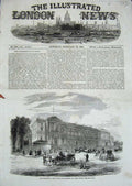 Original Old Antique Print 1856 Conference Paris Hotel Minister Foreign Affairs