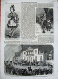Original Old Antique Print 1859 Prince Alfred Athens King Edgar James'S Theatre