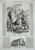 Original Old Antique Print 1854 Church Sealkote Punjaub Ralpho Hudibras Stocks