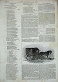 Original Old Antique Print 1856 Mr Abraham'S New Omnibus Cosy Horse Carriage