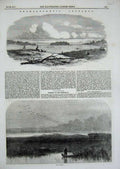Original Old Antique Print Sandy Lake Minnesota 1858 Iowa Prairie America 19th