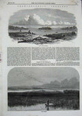 Old Antique Print Ref.976 Sandy Lake Minnesota 1858 Iowa Prairie America