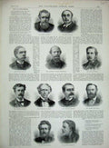 Original Old Antique Print 1892 Poets ArnMorris Meredith Kipling Austin Dobson