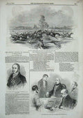Old Antique Print 1846 Worcester Steeple Chase Horses Thames Police Sport 19th