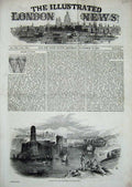 Old Antique Print 1846 Foreign Corn Ports Maseilles France Ships Mountain 19th