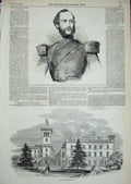 Original Old Antique Print Osbourne 1850 George William Charles Duke Cambridge