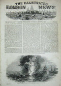 Old Antique Print 1850 Schleswig-Holstein War Ship Screw Steamer Von Tan 19th