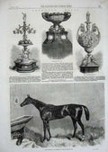 Old Antique Print 1862 Whiffler Horse Goodwood Races Stewards Cup Sport 19th
