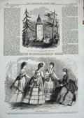 Old Antique Print 1870 High Cross Leicester Roman Britain Women Fashion 19th