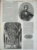 Original Old Antique Print Livingston 1856 Church Matthew Bedford Sultan Nurses
