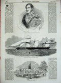 Old Antique Print 1851Church Arundel Screw Steamer Ship Apollo Duke Gotha 19th