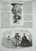Old Antique Print Milton Vase 1857 Fashion Dresses February Women Ladies 19th