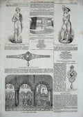 Old Antique Print 1858 Church Walsoken Norfolk Locket Bracelet Persigny 19th