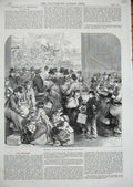 Old Antique Print Emigrants Ship Ganges Canada Passengers 1870 Transport 19th